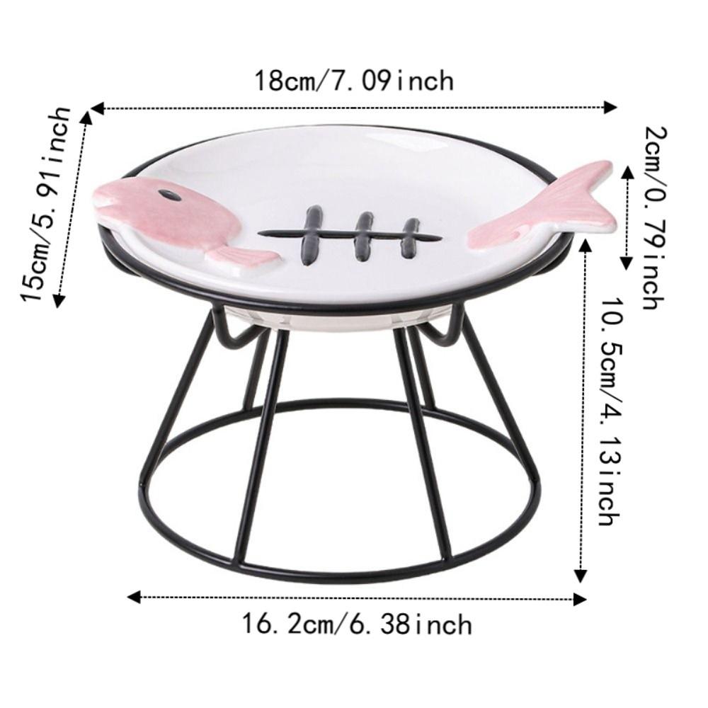 Ceramic Pet Food Water Bowl Cute Raised Pet Feeder Easy To Clean Pet Food Dispenser  Pet Supplies
