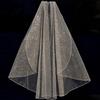 Comb Style Short Bridal Veil Luxury Pencil Edge Wedding Veil Sparkling Veil White Champagne Bridal Face