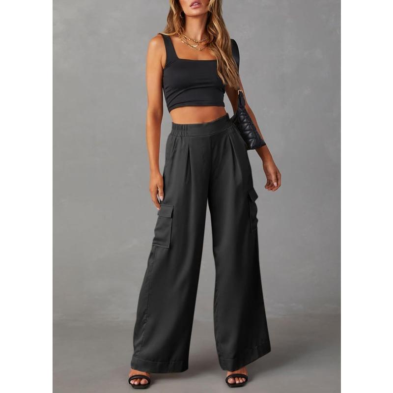Women's New Summer New Casual Trousers High Waisted Wide Leg Work Trousers Trousers