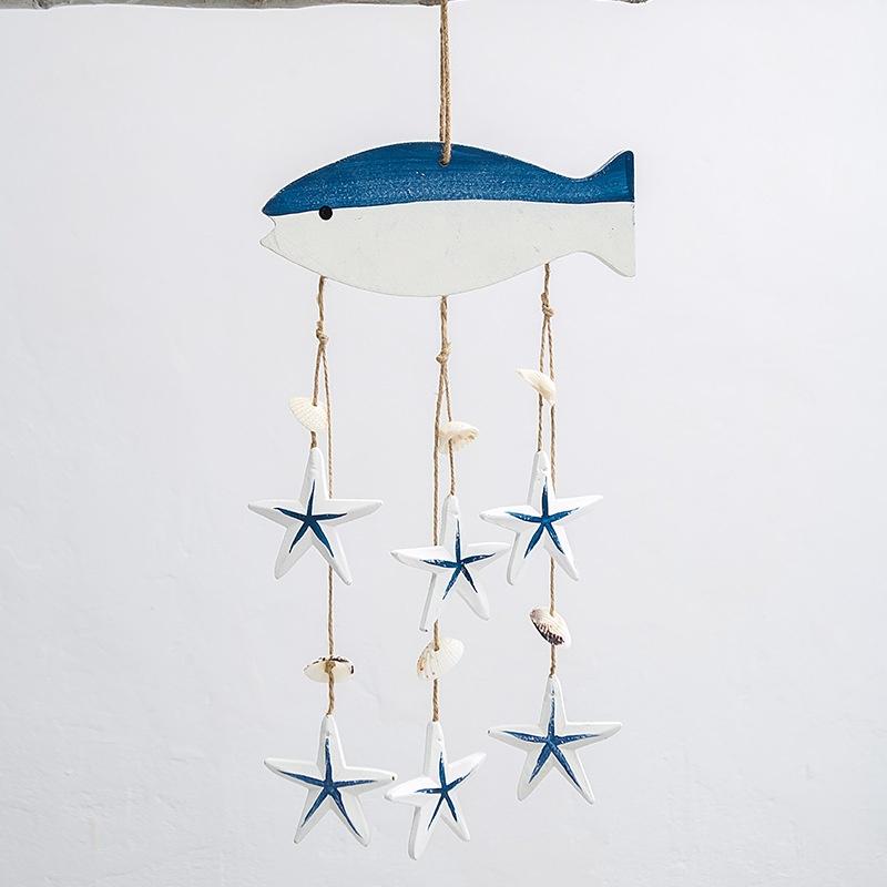 Mediterranean Sea Wind Chime Pendant Home Pendant Ornaments Wooden Crafts Shell Conch Door Curtain Decoration