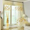 Transparent Window Drapes Romantic Tulle Curtain Flower Pattern Sheer Curtain  Bedroom