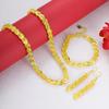 Women's Gold-Plated Vietnam Sand Phoenix Tail Jewelry Set (Bracelet, Necklace, Earrings)