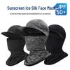 Охлаждающий козырек из ледяного шелка: Дышащая, впитывающая маска для лица для летних видов спорта