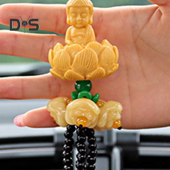 Подвеска Будда для автомобиля, подвесное украшение со шнурком, легко подвешивается, аксессуары для подвески зеркала заднего вида автомобиля