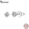 925 Sterling Silver Simple Round Moissanite Stud Earrings for Women Classic Engagement Wedding Fine Jewelry Gift