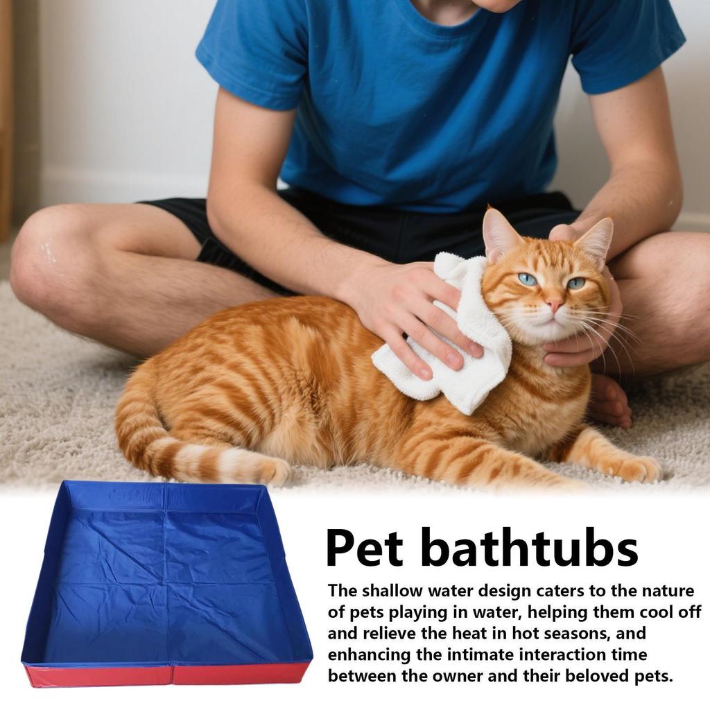 Детский бассейн для собак ПВХ Складной Бассейн для домашних животных Ненадувной Складной Плескательный бассейн Противоскользящий Для щенков Кошек Других животных