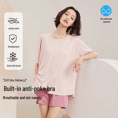 Женская футболка свободного кроя из модала с коротким рукавом, не просвечивающая, летняя