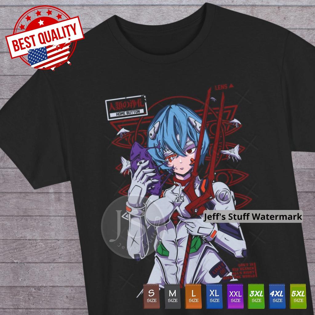 Неон Genesis Evangelion Японская футболка Рей Аянами Аниме Косплей Манга Отаку