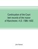 Книга Continuation of the Court Leet Records of the Manor of Manchester, A.D. 1586-1602