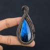Blue Flash Labradorite Jewelry, 999 Copper Wire Wrapped Pendant, Handmade Gemstone Jewelry, Gifts For Wife Brand New Pendant