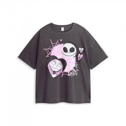 Nightmare Before Christmas Womens/Ladies Jack and Sally Short-Sleeved Long Pajama Set