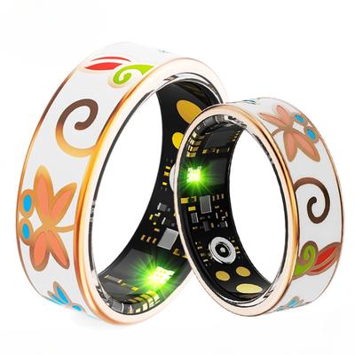 Цветные эмали модные женские смарт-кольца женские из нержавеющей стали интеллектуальное кольцо на палец леди IP68 водонепроницаемый фитнес-трекер