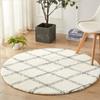 Nordic Round Carpet Living Room Furry Kids Bedroom Bedside Rug Floor Foot Mat Modern Black And White Lattice Moroccan Home Decor