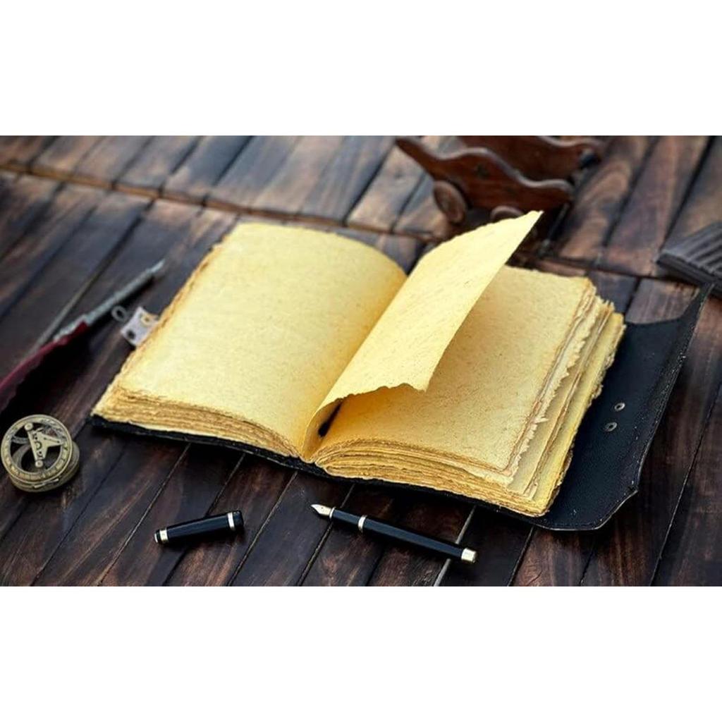 Handmade Vintage Journal Sun Moon Leather Journal Grimoire Journal 7x5 Inch