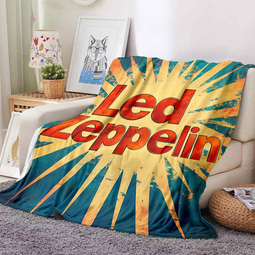 1 шт. Плед Led Zeppelin Мягкий Теплый Всесезонный Плед для Дивана, Кровати, Машины, Офиса Яркий Цветной Дизайн, Прочный и Уютный Подарок