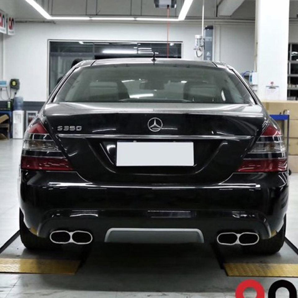 Подходит для Mercedes S-Class W221 S300/350/500/600 S65 AMG Квадратные насадки на выхлопную трубу (комплект из 4 шт.)