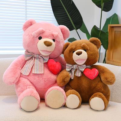 Мультяшные плюшевые игрушки Heartbear для отправки девушке на День святого Валентина в Китае, подарок, медведь с галстуком-бабочкой, признание в любви, украшение для свадебной комнаты
