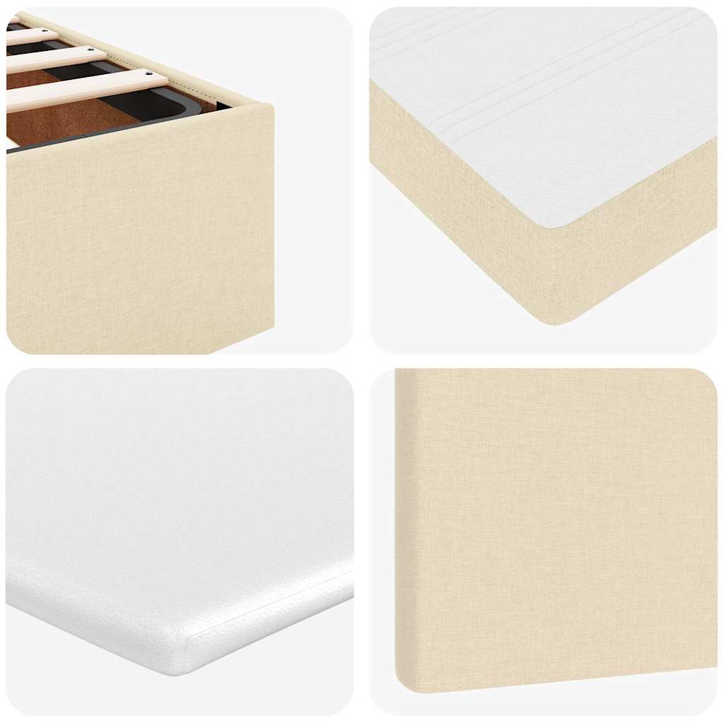 Ottoman Bed with Mattress Cream 160x200 cm Fabric