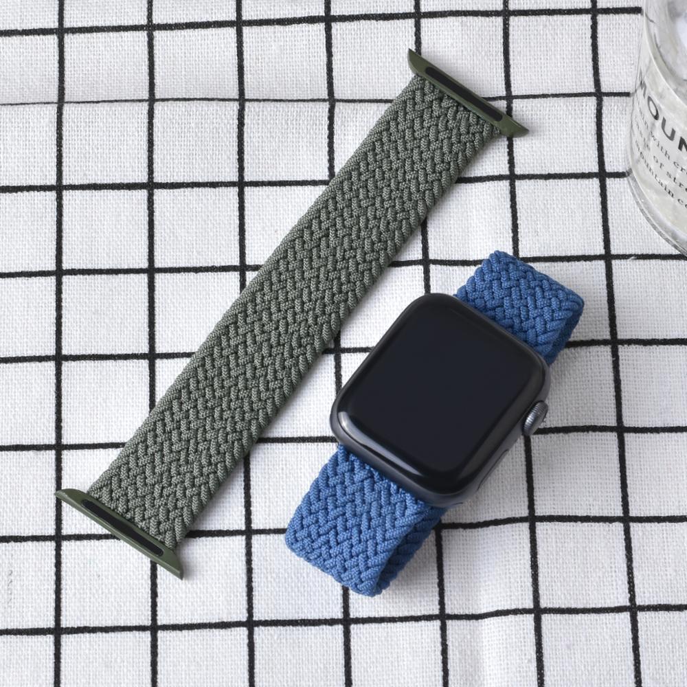 Плетеный ремешок из нейлоновой ткани Solo Loop для Apple Watch Band 44 мм 40 мм 38 мм 42 мм эластичный браслет для Iwatch Series 6 SE 5 4 3