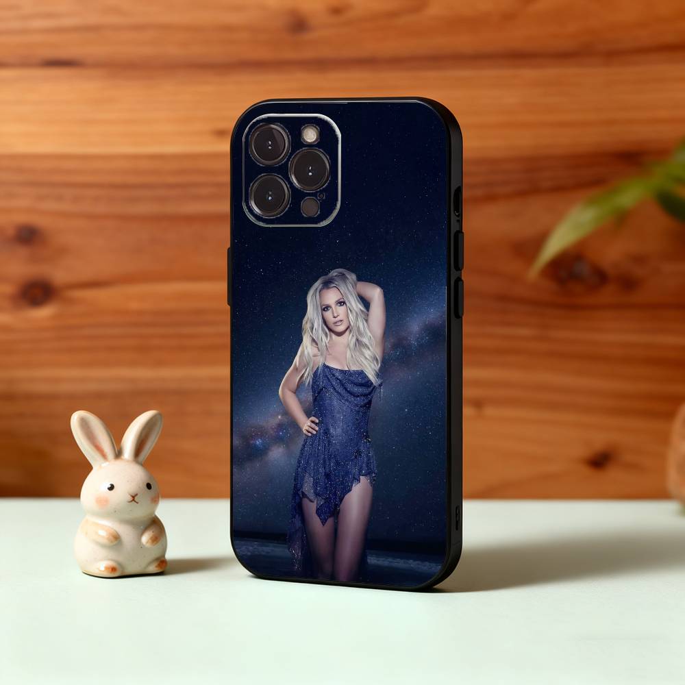 Милый Чехол Для Телефона B-Britney Lucky S-Spears Для iPhone17,16,15,14,13,12Plus,Pro Max,XS,5G Мягкий Силиконовый Черный Чехол