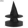 1-10pcs Halloween Witch Hat Kids Adults Halloween Party Cosplay Costume Props Decoration Black Wizard Cap Yard Hanging Witch Hat