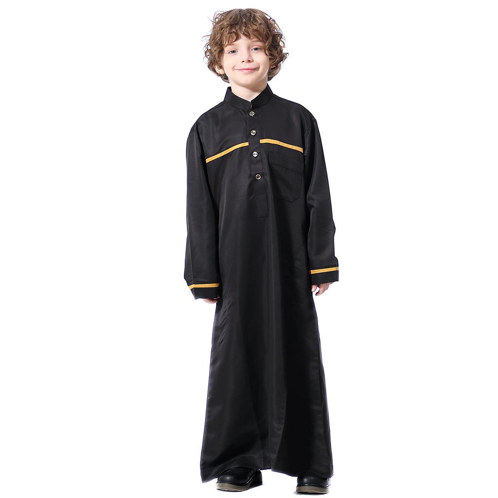 Saudi Arabic Muslim Boys Kids Thobe Robe Top Pants Kaftan Arab Islamic Clothing