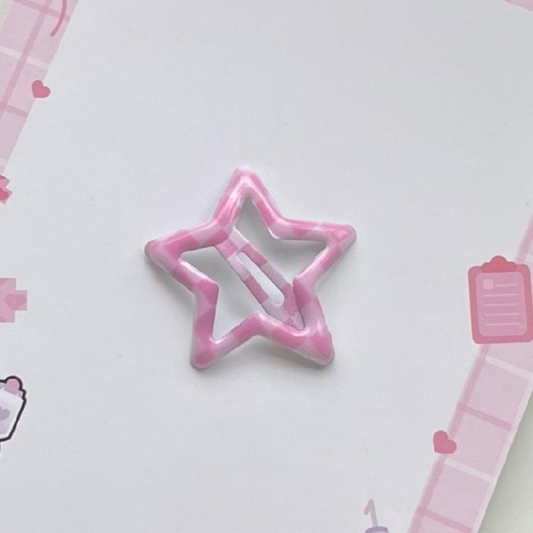 10 лотов Привлекательная решетчатая звезда Заколка для волос Детская Мультяшная Унисекс Зажим для волос для украшения причесок в различных ситуациях