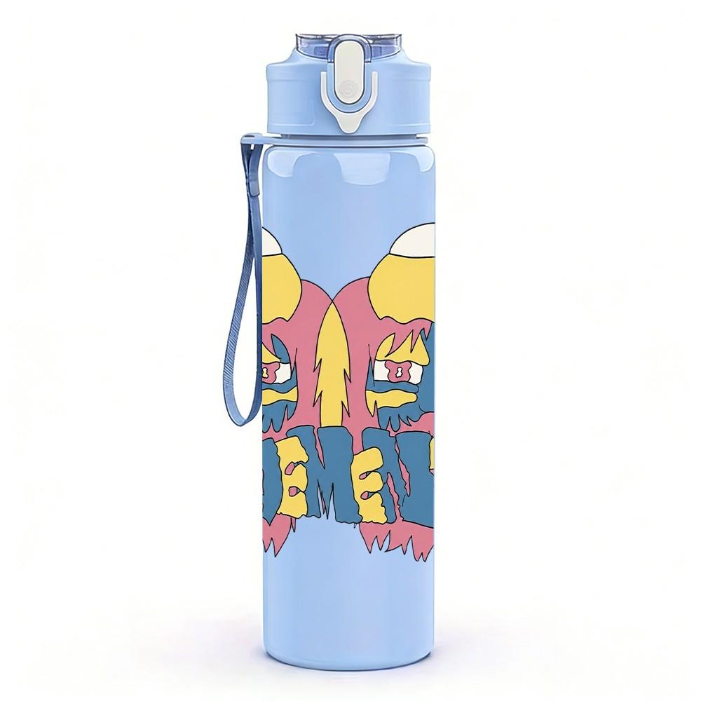 1PC Colorful Tank Top 750ml sports water bottle leakproof straw lid outdoor office home