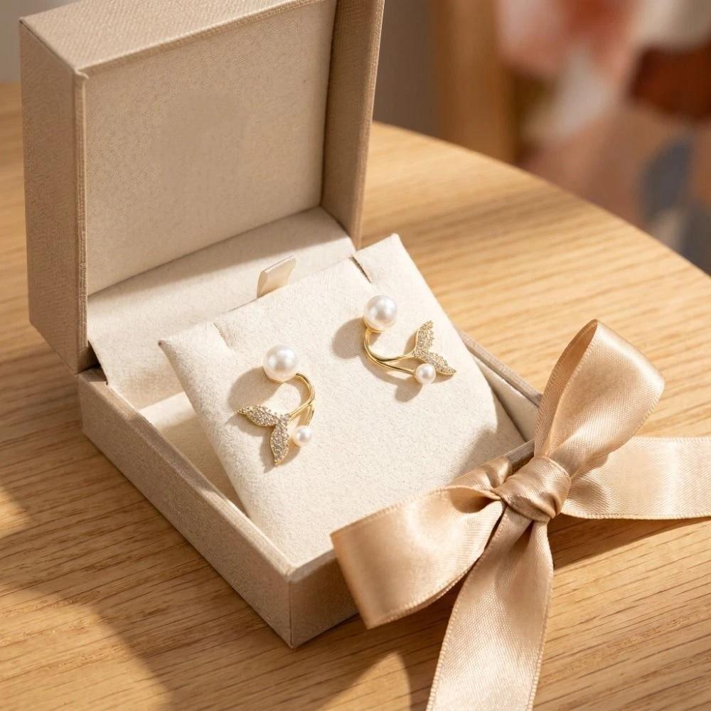 Personality Fish Tail Earrings Exquisite Design Fish Tail Stud Earrings Wedding Jewelry