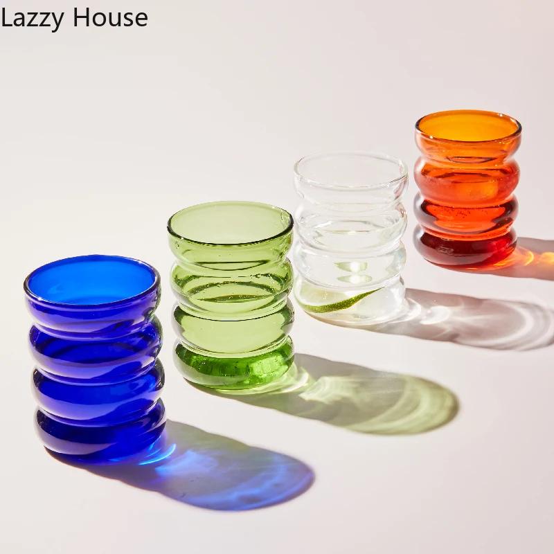 Креативная стеклянная кружка, термостойкий стакан, посуда для напитков, чая, сока, молока, кофе, кружка для дома, стаканы для воды, кружка с эффектом ряби 250 мл