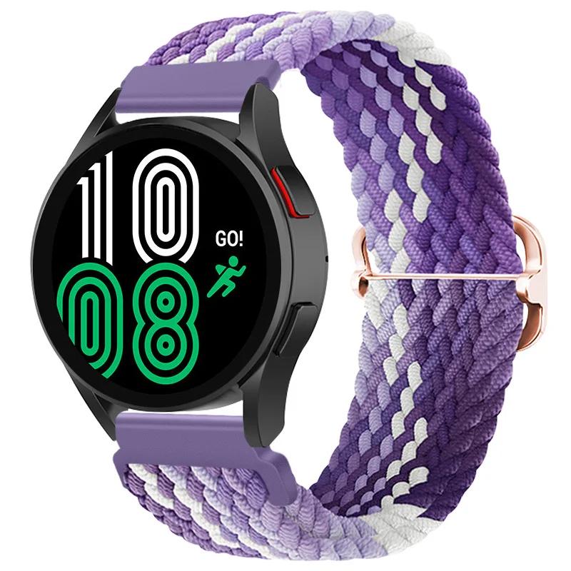 Плетеный ремешок Solo Loop 20 мм для Samsung Galaxy Watch 6/5/4 44 мм 40 мм/Classic 47 мм 43 мм 46 мм42 мм Нейлоновый браслет Watch 5 Pro 45 мм
