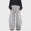 Men's Retro Wide-Leg Scimitar Sweatpants - Handmade Thick Rope Design