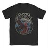Футболка с принтом музыкальной группы Queens of the Stone Age для взрослых Американский рок Чистый хлопок Летняя футболка Оверсайз