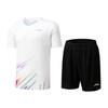 Li Ning Badminton Series Color Block эластичный спортивный бадминтон соревнования повседневный спортивный костюм унисекс спортивный костюм белый черный AATU025-2
