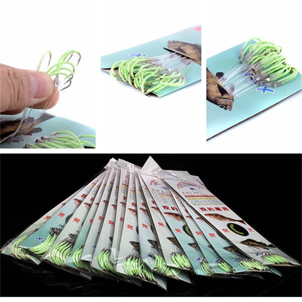 С Светящимся Крючком на Леске Крючок из Высокоуглеродистой Стали с Леской Пресная и Морская Вода