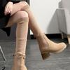 2025 новая осенняя мода носки и ботинки женские толстый каблук маленькие мужские носки на платформе эластичные вязаные ботинки ботинки на высоком каблуке