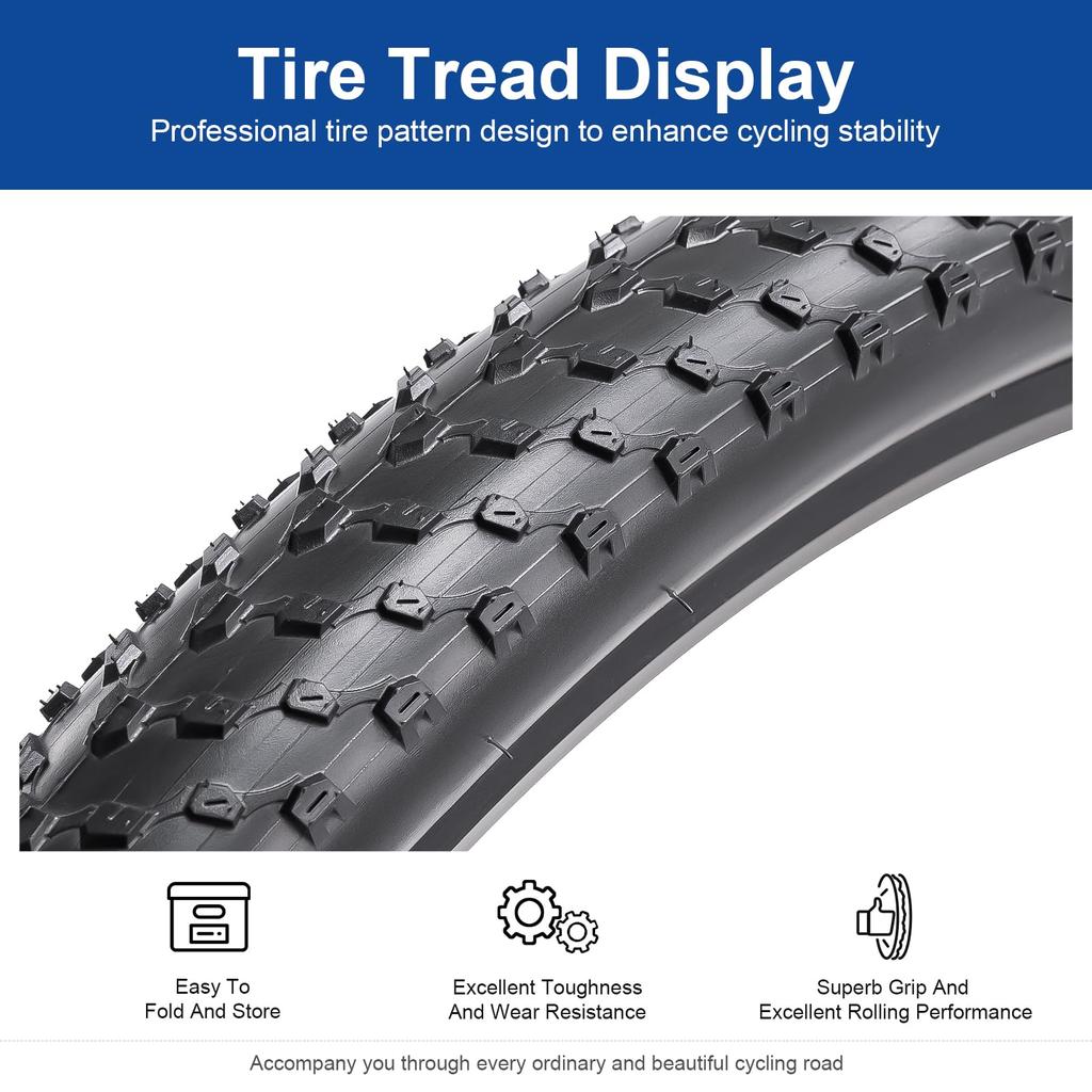 FengCan 27.5 x 2.40 Tire, 27.5x2.40 60-584 Bicycle Tire, Suitable for 27.5-inch Mountain Bikes and Cross Bikes, 2.40-inch Section Width (BQ043)