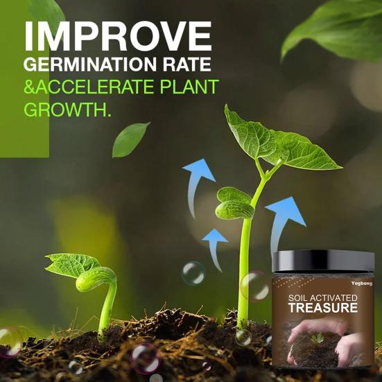 100g Soil Activator Improve Germination Rate Prevent Hardening Water Soluble Soil Activated Treasure Nutrient Activator for Garden
