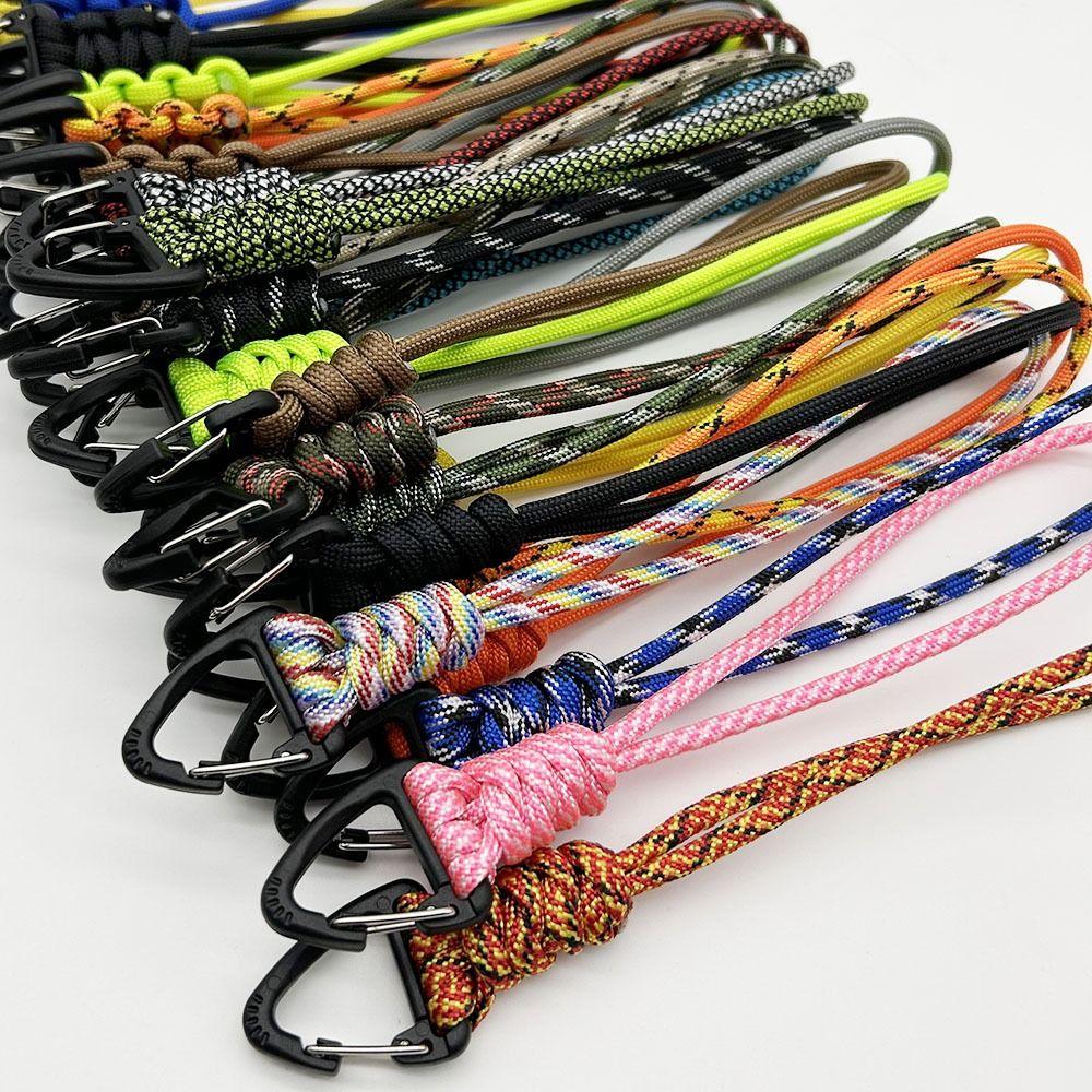 High Strength Paracord Keychain Triangle Buckle Parachute Cord Carabiner Climbing