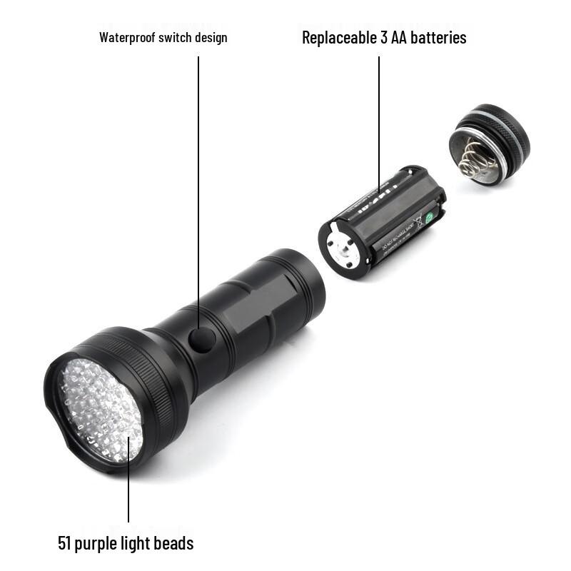 Алюминиевый сплав 100-LED УФ-фонарик