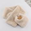 Women Faux Rabbit Fur Plush Shawl Neck Warmer Solid Color Cross Scarf Neckerchief Wrap
