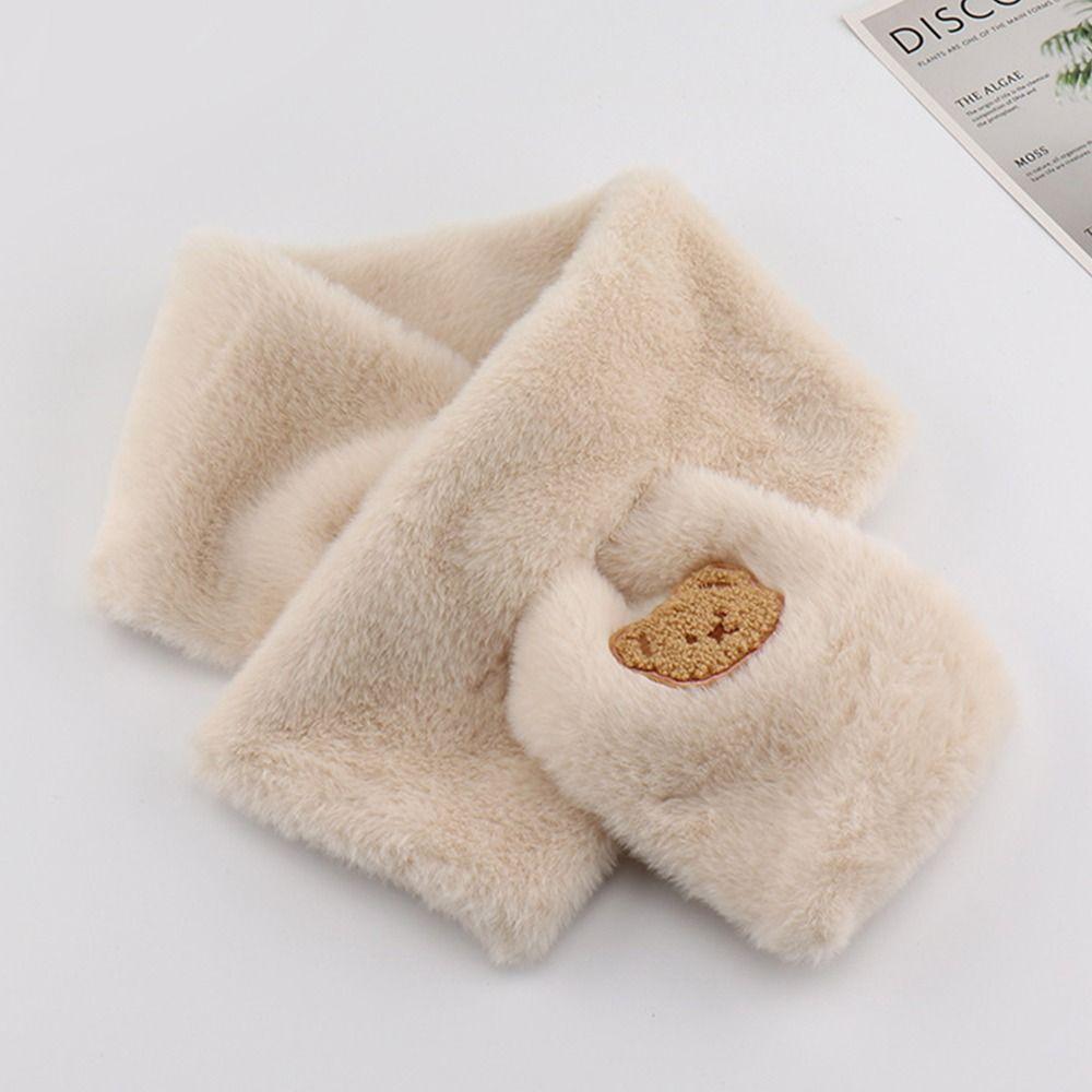Women Faux Rabbit Fur Plush Shawl Neck Warmer Solid Color Cross Scarf Neckerchief Wrap