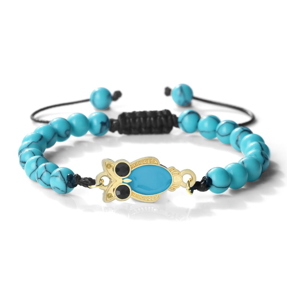 6 мм Кулон Сова Черный Матовый Браслет Для Мужчин Регулируемый Животное Шарм Браслет Бохо Готическая Бижутерия Идея Подарка Унисекс Изящный Аксессуар