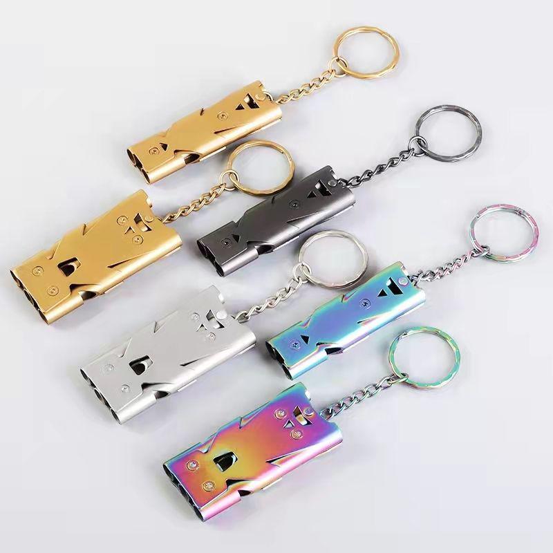 In-Stock Stainless Steel Dual-Tube High-Frequency Survival Whistle