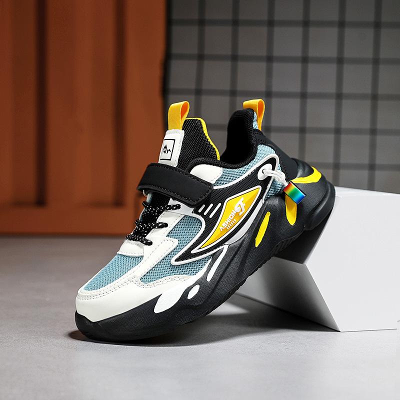 1879 обувь для мальчиков осень и зима кожаные кроссовки для детей среднего и старшего возраста детские весенние сетчатые дышащие кроссовки для бега для мальчиков