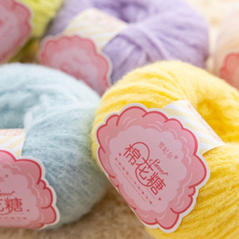 Multicolor Wool Ball Cotton Candy Yarn Ball Woven Material Wool Thread  for Knitting Doll Hair Clip