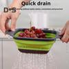 Складная корзина для слива с быстрым сливом, термостойкая, без содержания бисфенола А, кухонный дуршлаг для фруктов и овощей с ручками