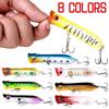 Рыболовные приманки Topwater Popper, воблеры, рыболовные крючки, 10,2 см/12 г, рыболовные снасти, пластиковая жесткая приманка