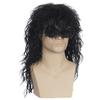YOVEKAT Halloween Men's Black 80s Rocker Heavy Metal Punk Curly Wig Cosplay Costume Fancy Dress for Party