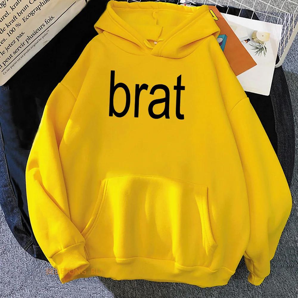 Charli XCX Brat Green Hoodies 2024 Альбом Графический Принт Толстовки Уличная Одежда Женские Рубашки Длинные Рукава Женщины Sudaderas